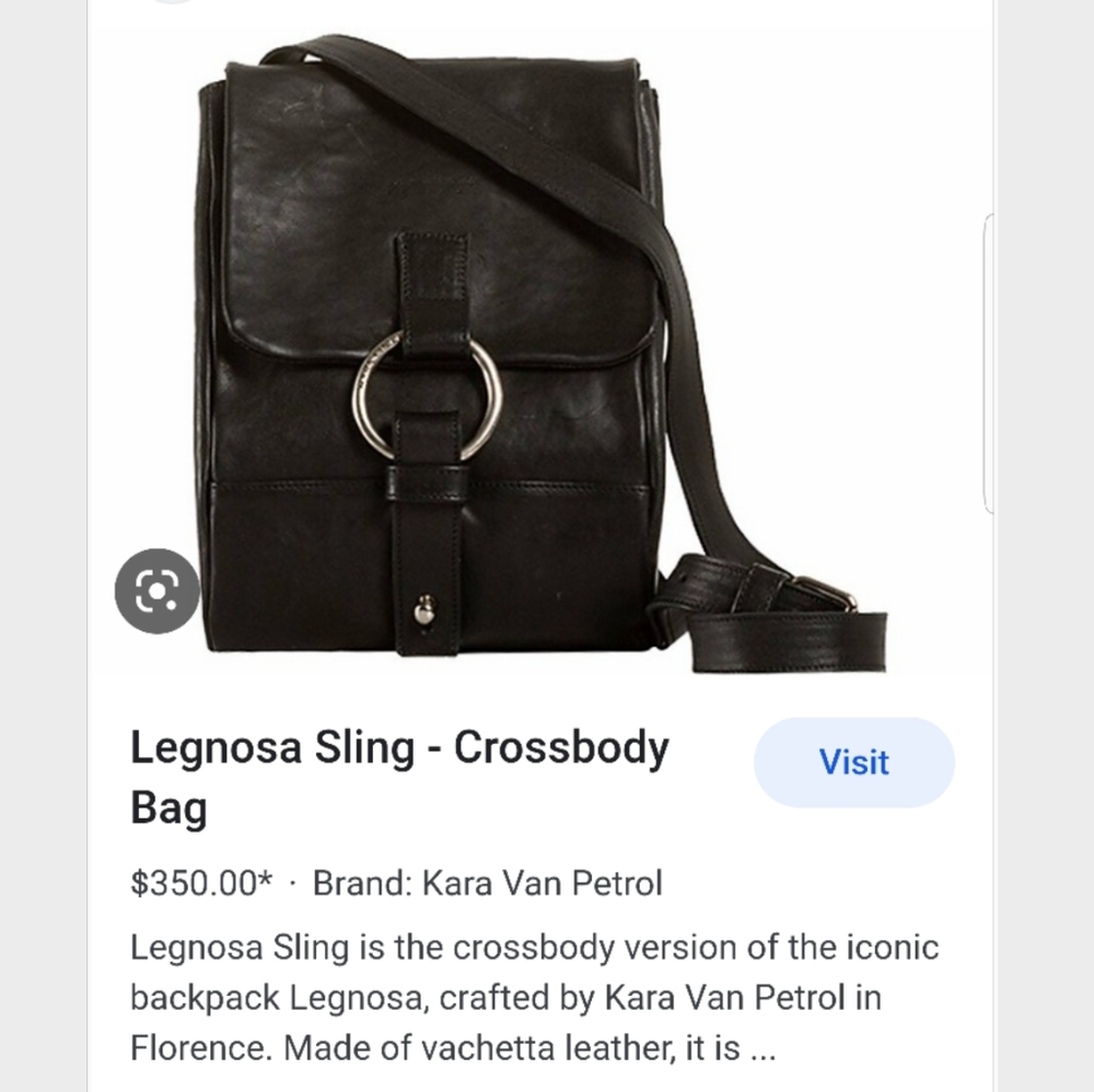 Kara Van Petrol Sling Bag Legnosa 🏅 Unisex Design Black Vachetta Leather